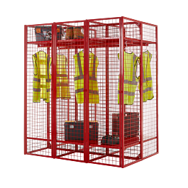 Wire Mesh Storage Compartments - Double Sided Unit with Doors - WML05Z/BLK