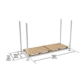 Mammoth Racking Heavy Duty Storage Solution - 2200mm Post - 2700 x 900 Platform
